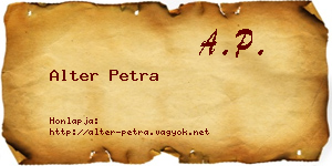 Alter Petra névjegykártya